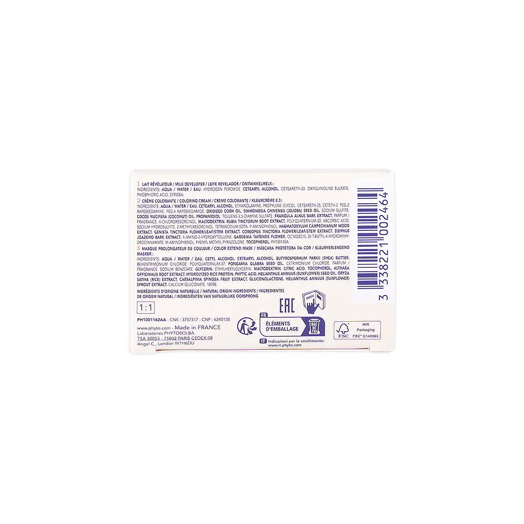 Phyto Permanent Hair Color NO.8.3 - Light Golden Blonde