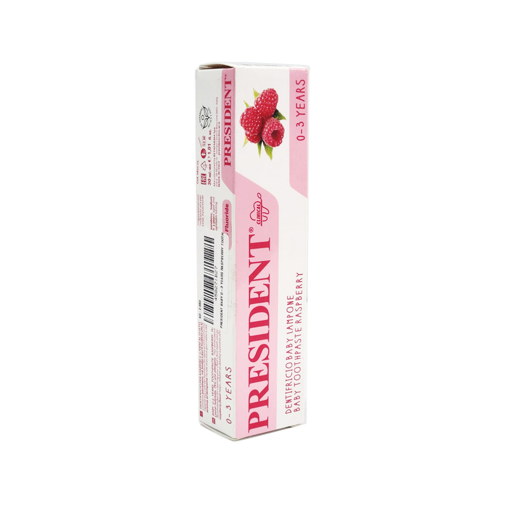 President Baby 0-3 Years Raspberry Toothpaste 30ml