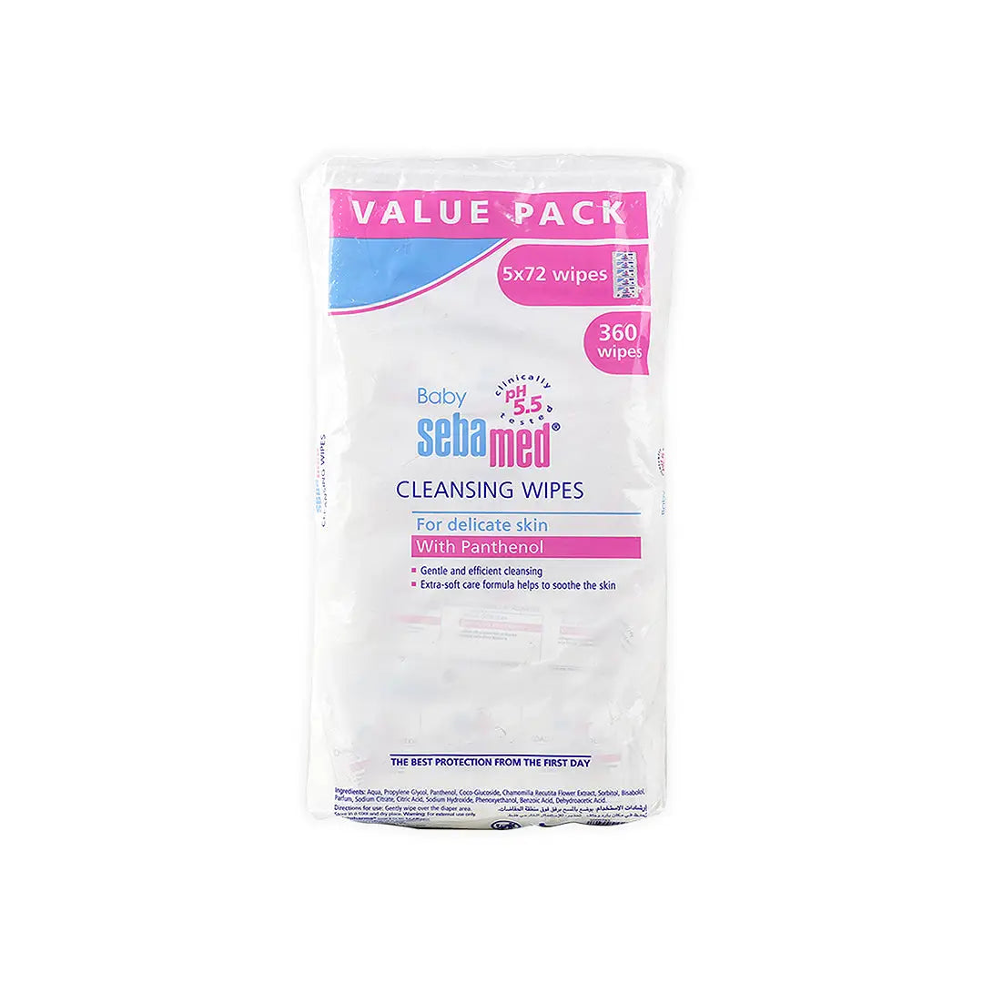 45849-Sebamed Baby Cleansing Wipes With Panthenol 5X72Pcs