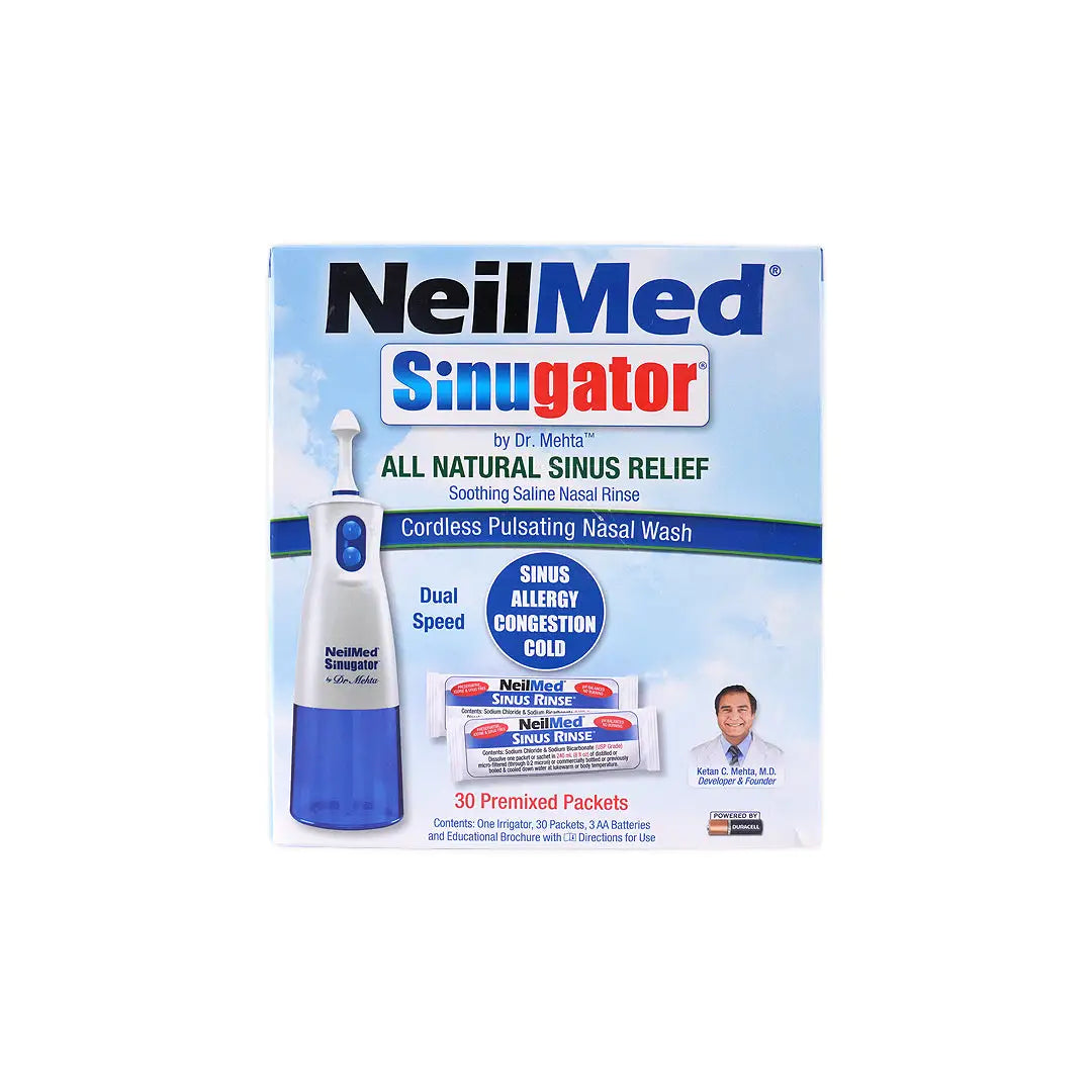 NEILMED SINUGATOR CORDLESS PULSATING KIT WITH 30 SACHETS