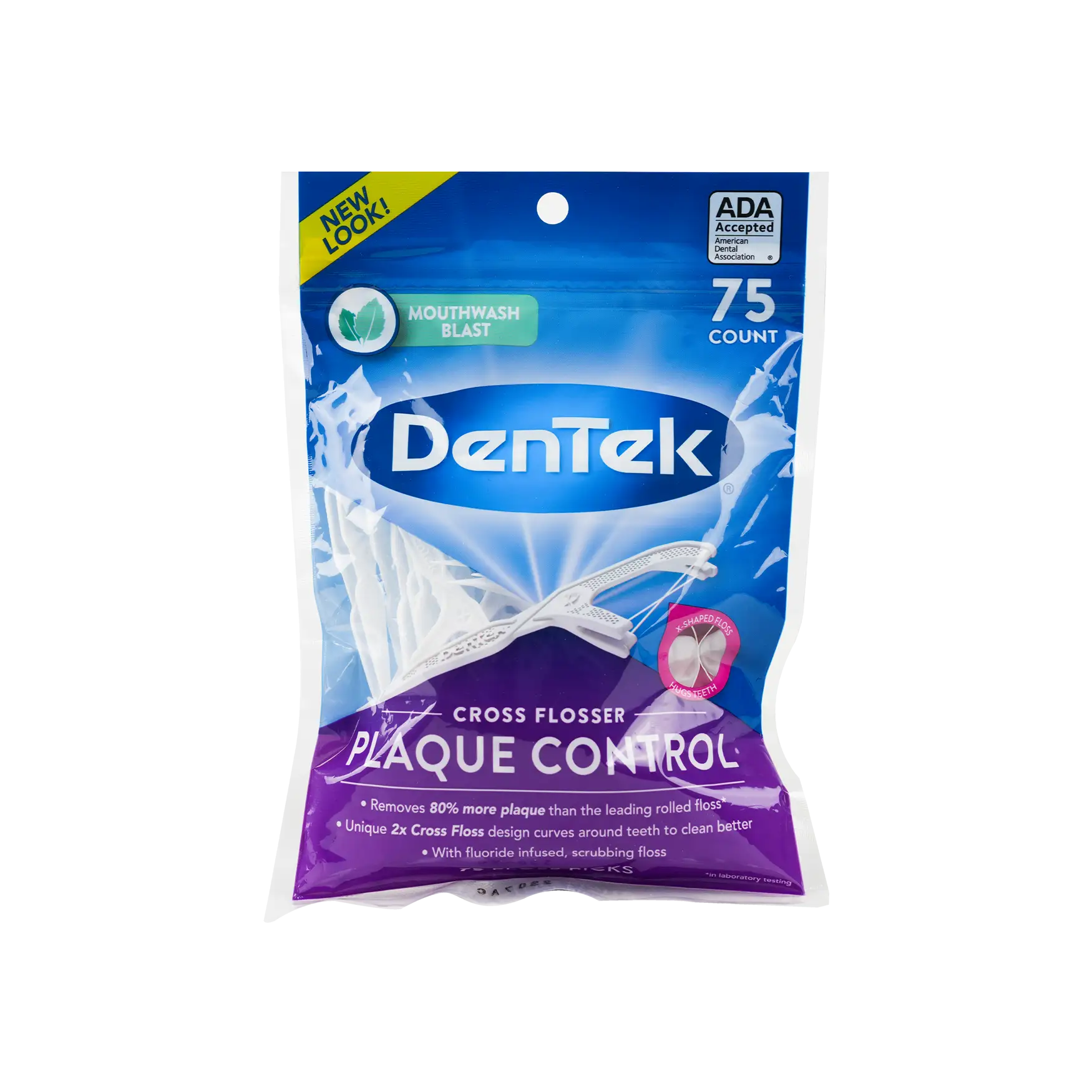 Dentek Cross Flosser Interdental Floss Pick 75pcs
