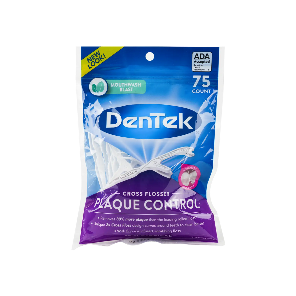 46151-Dentek Cross Flosser Interdental Floss Pick 75pcs