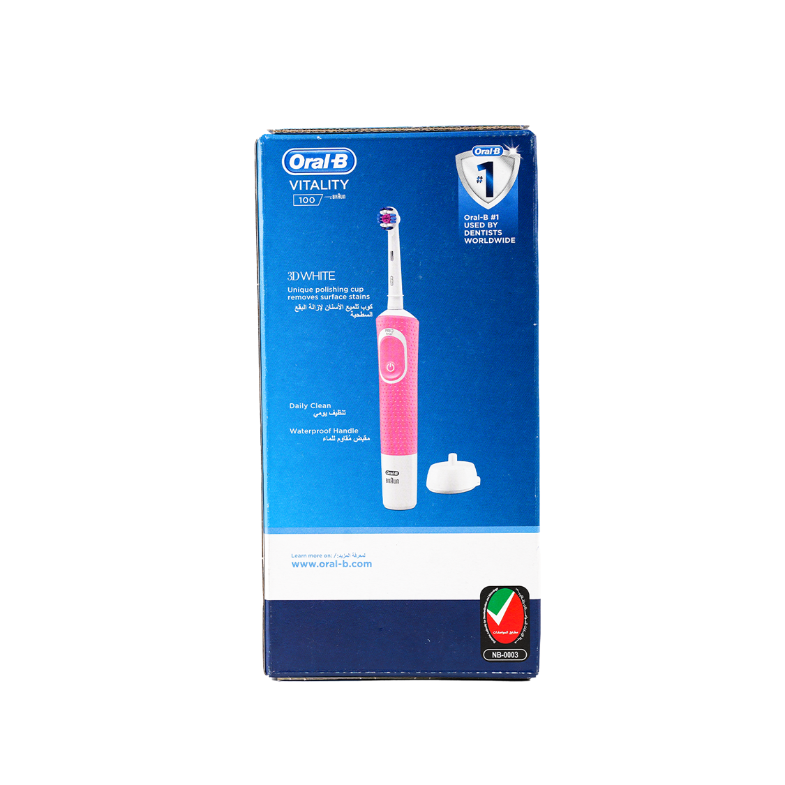 Oral-B Vitality 100 3d White Rechargeable Toothbrush-Pink