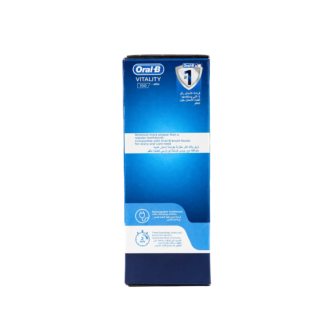 46205-Oral-B Vitality 100 3d White Rechargeable Toothbrush-Pink +1