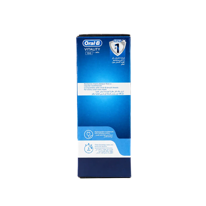46205-Oral-B Vitality 100 3d White Rechargeable Toothbrush-Pink +1