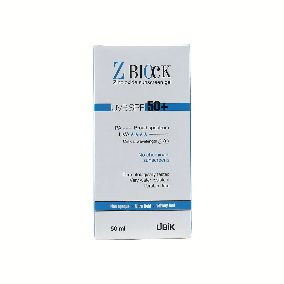 Z Block Uvb Spf 50 + Zinc Oxide Sunscreen Gel 50ml