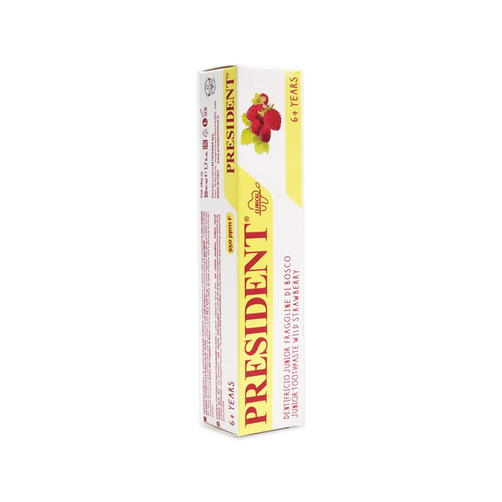 PRESIDENT JUNIOR 6+ WILD STRAWBERRY TOOTHPASTE 50ML