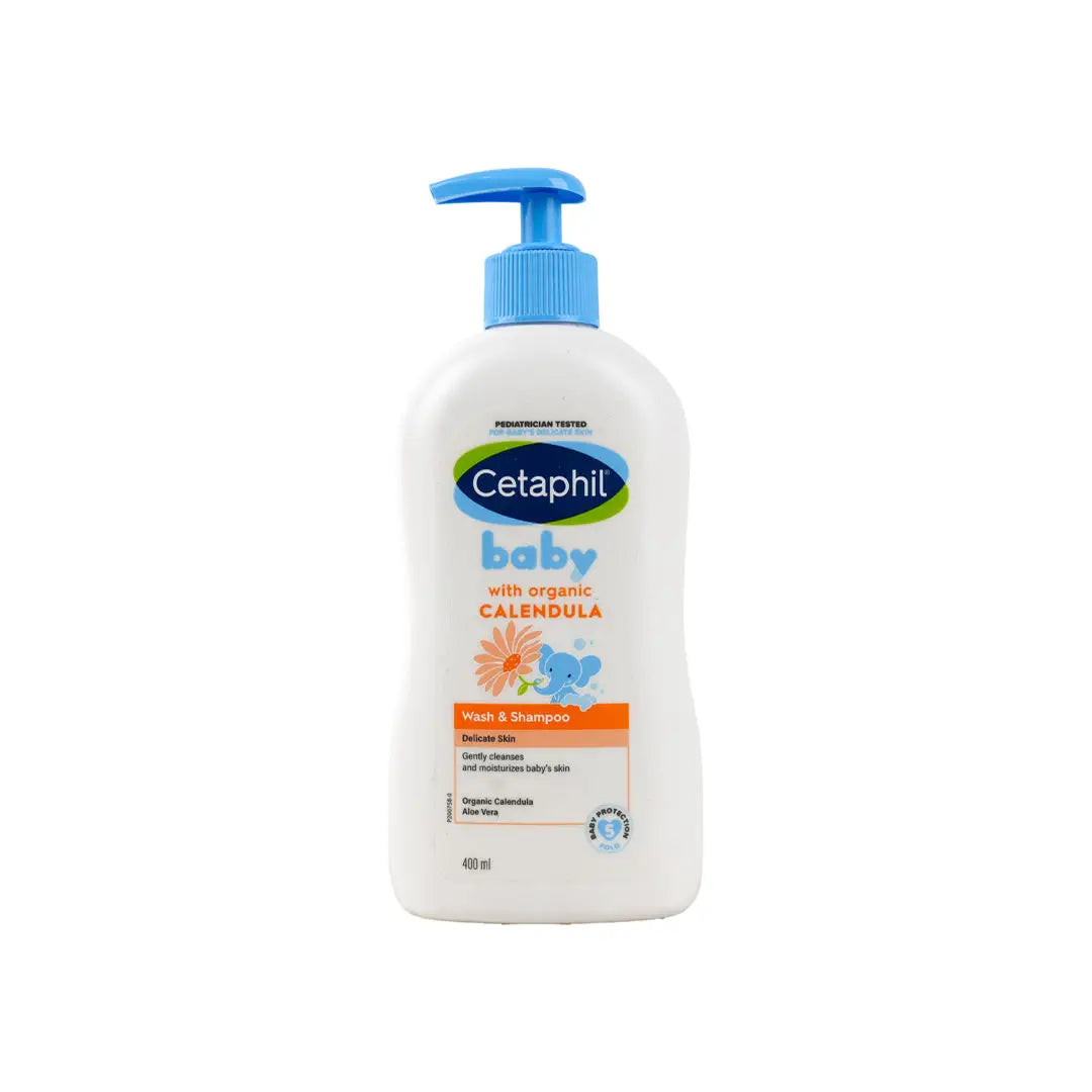 46384-CETAPHIL BABY WASH & SHAMPOO WITH ORAGANIC CALENDULA 400ML