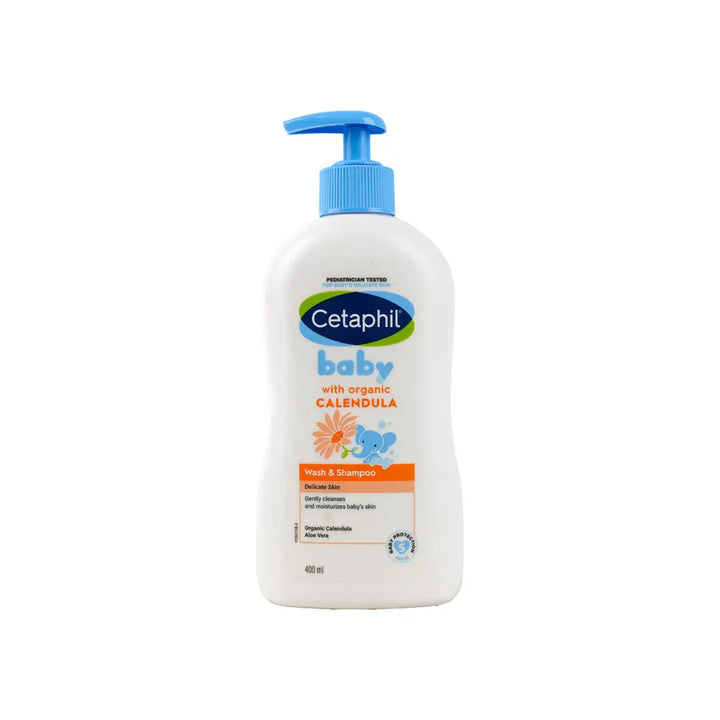 46384-CETAPHIL BABY WASH &amp; SHAMPOO WITH ORAGANIC CALENDULA 400ML