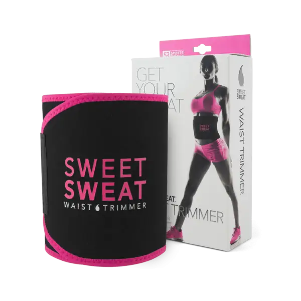 46395-Sweet Sweat Waist Trimmer Black & Pink-L