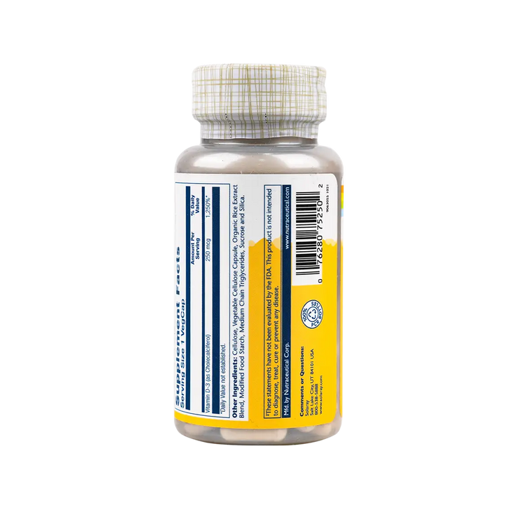 46482-Solaray Vitamin D3 250mcg (10,000 Iu) 60veg Caps +2