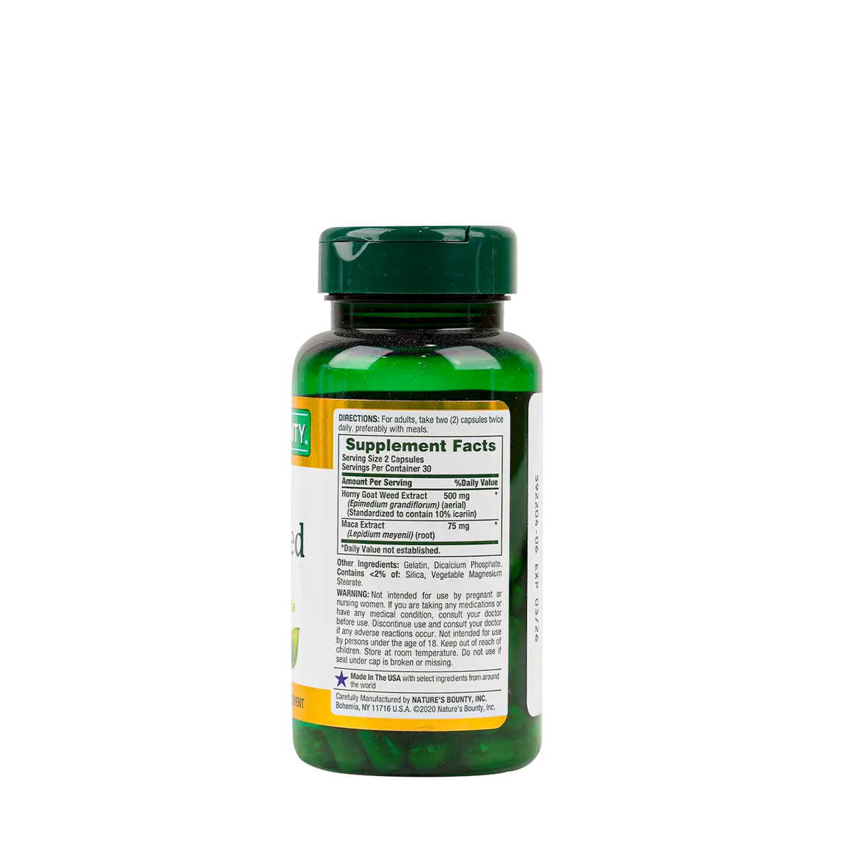 46573-NATURES BOUNTY HORNY GOAT WEED WITH MACA 60CAP +1