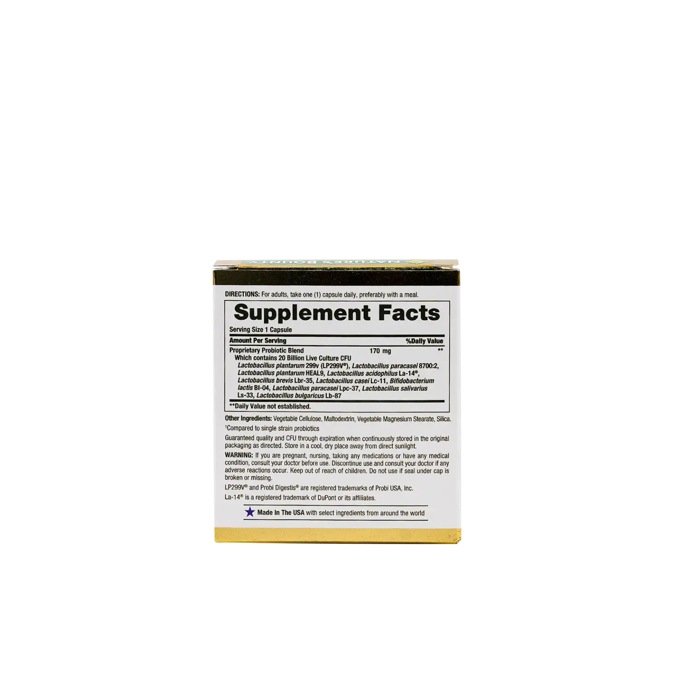 Natures Bounty Probiotic 10 30Cap