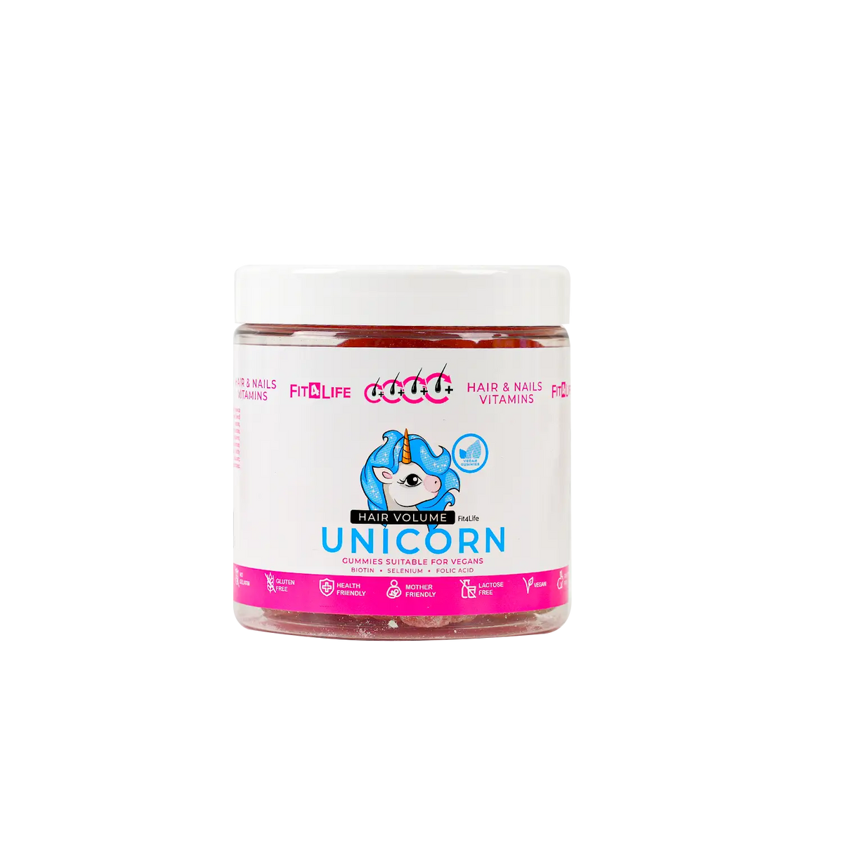 46583-Fit 4 Life Hair Volume Unicorn 300G 60Gummies