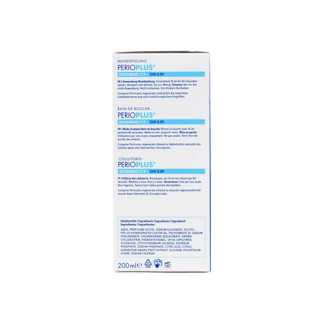 46628-Curaprox Perioplus Regenerate CHX 0.09 Mouthwash 200ml +2