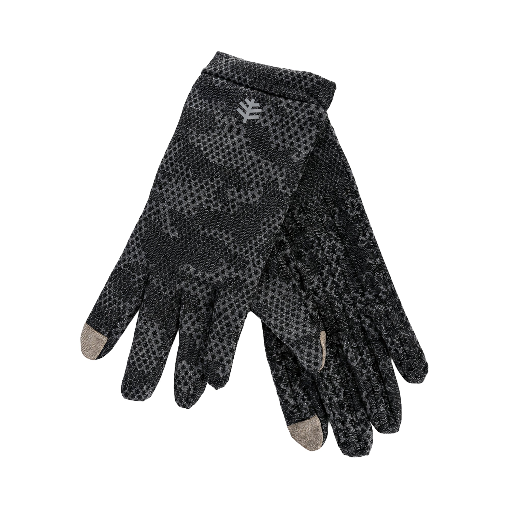 46639-Coolibar UPF50+ Sun Charcoal Gloves-L +1
