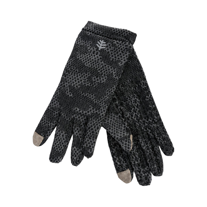 46639-Coolibar UPF50+ Sun Charcoal Gloves-L +1