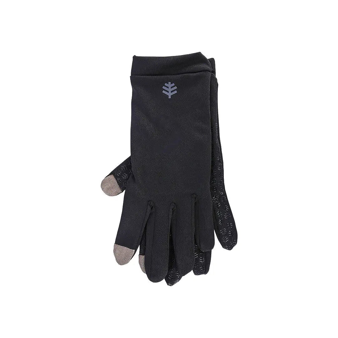 46640-Coolibar UPF50+ Sun Black Gloves-M +2