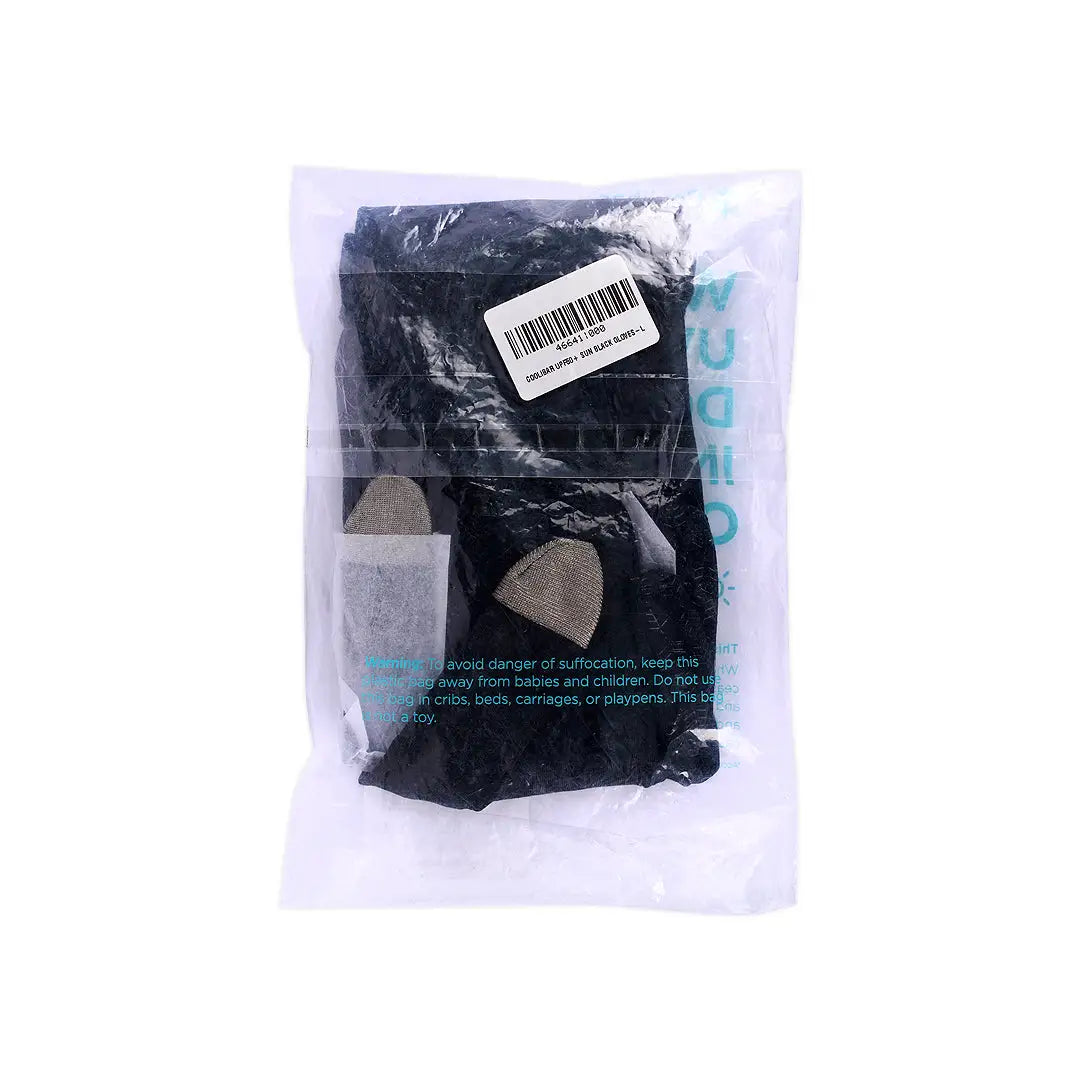46641-Coolibar UPF50+ Sun Black Gloves-L +1