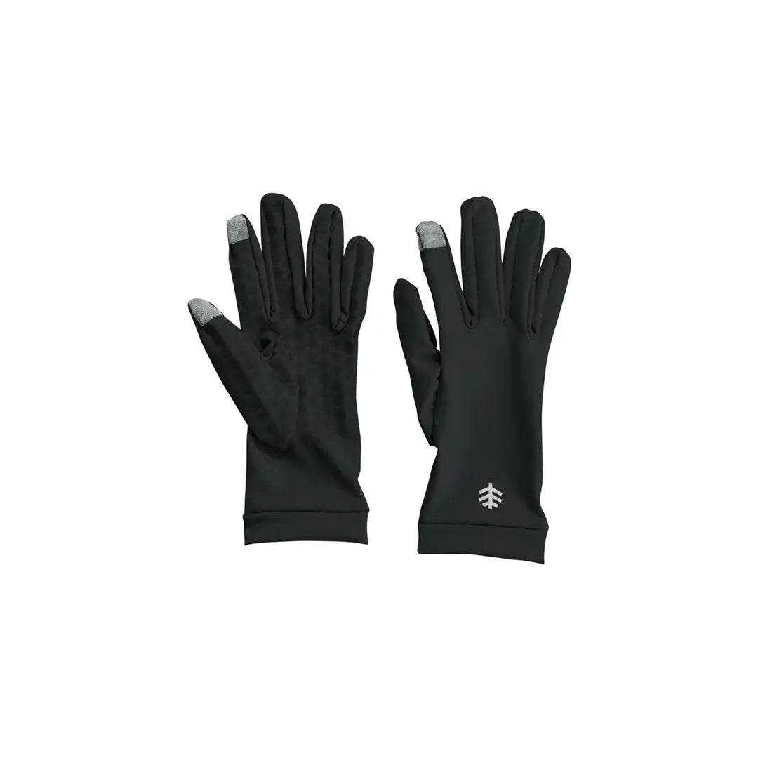 46641-Coolibar UPF50+ Sun Black Gloves-L