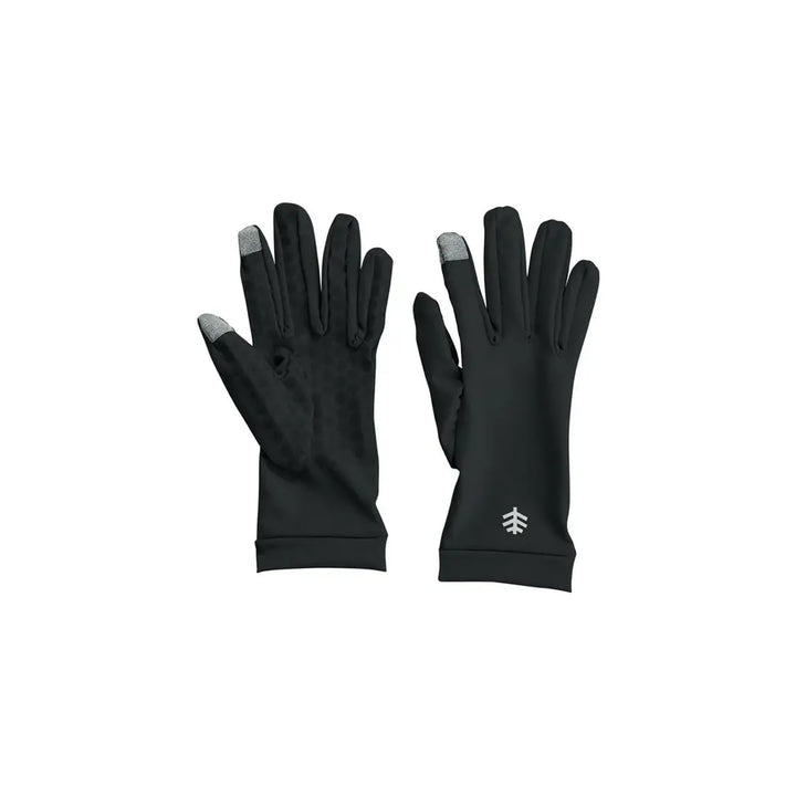 46641-Coolibar UPF50+ Sun Black Gloves-L