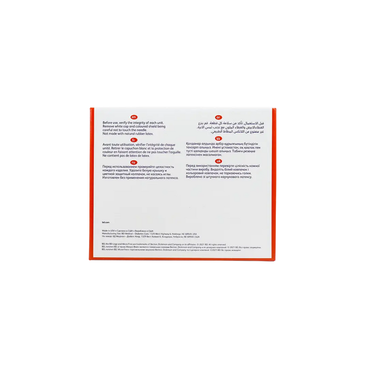 46656-BD Micro-Fine Syringe 0.5ml 6mmx31G 100pcs +2