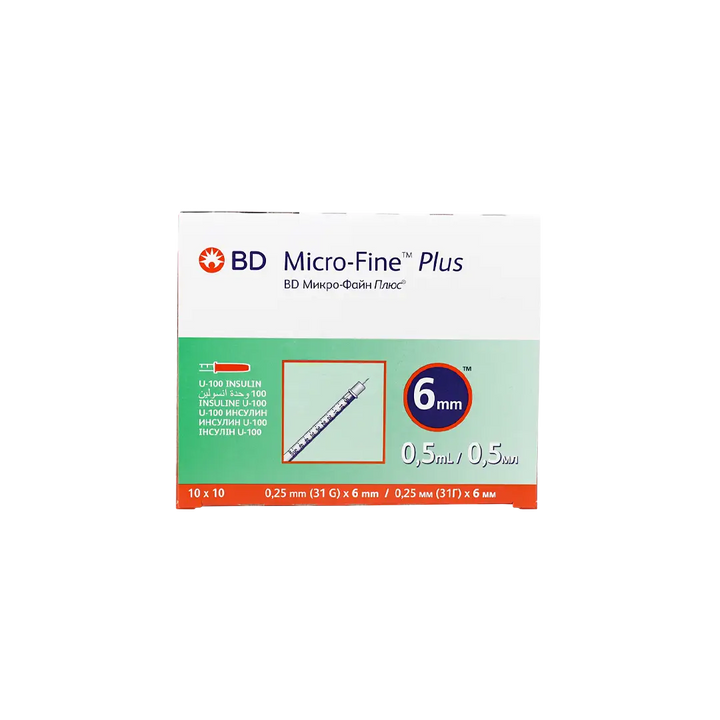 46656-BD Micro-Fine Syringe 0.5ml 6mmx31G 100pcs
