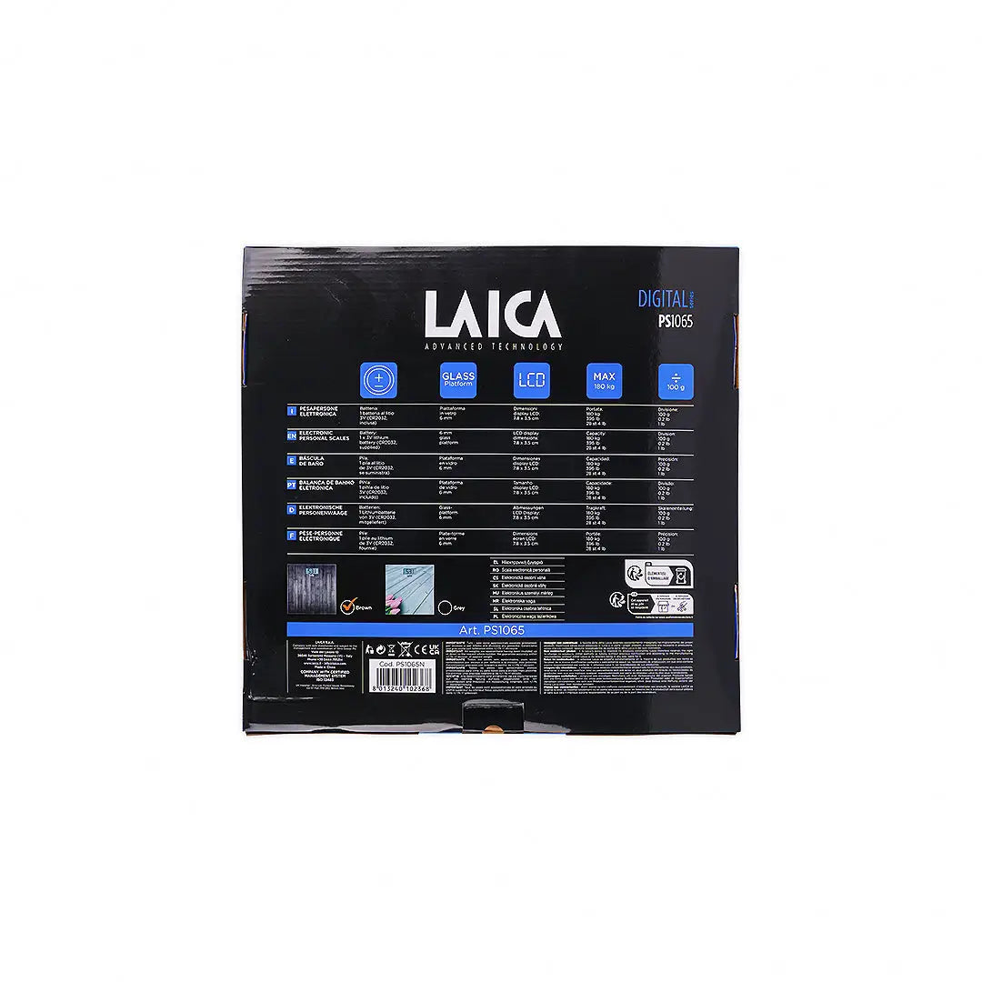 Laica Electronic Scale Dark Wood-PS1065 +5