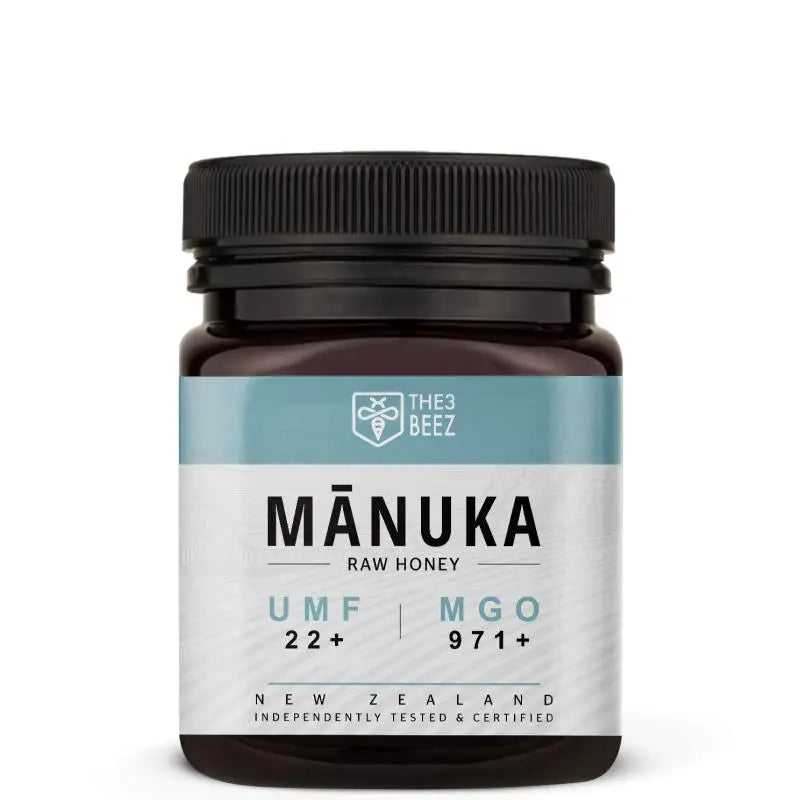 The 3 Beez Manuka Raw Honey (Umf 22 + ) Mgo 971 + 250Gm