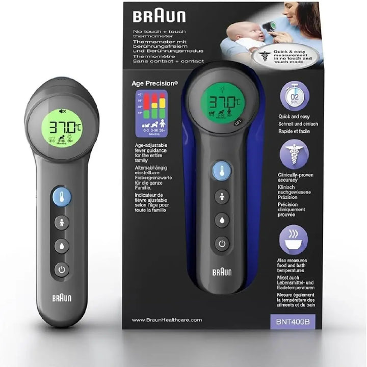 46716-Braun 3in1 No Touch Thermometer Black-BNT400