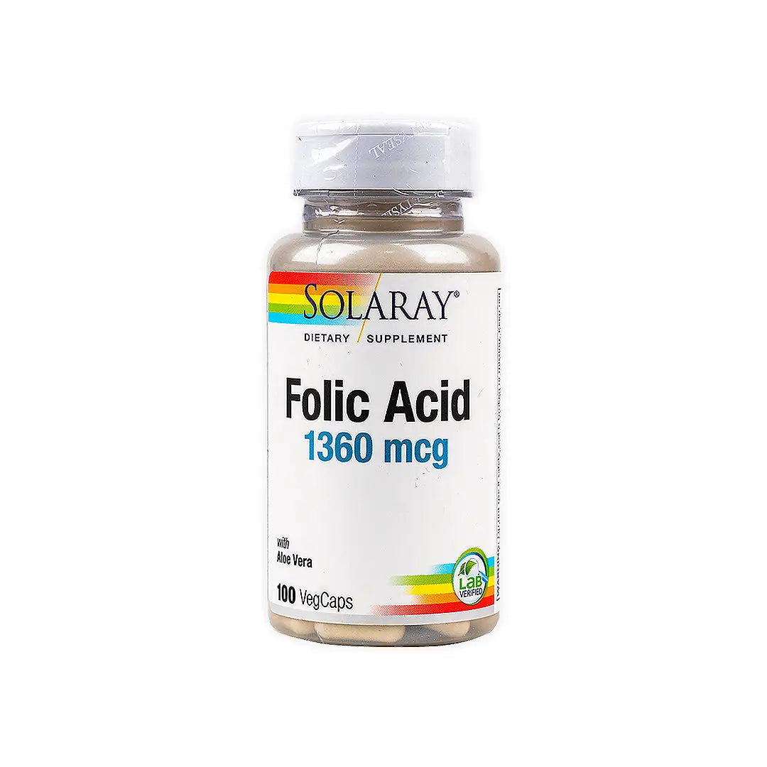 46753-Solaray Folic Acid 1360Mcg 100 Vag Caps