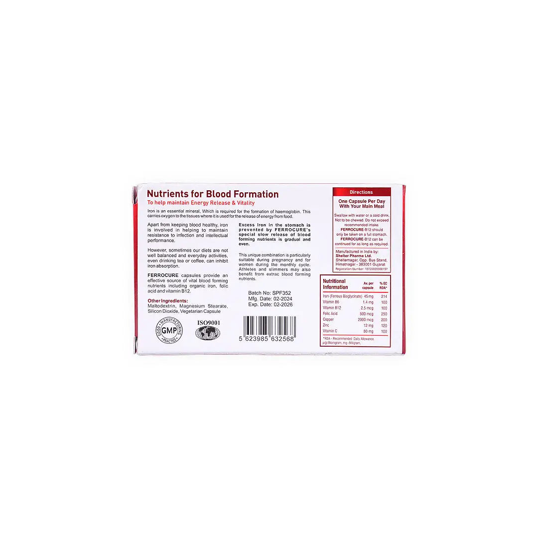 FERROCURE VITAMIN & MINERAL COMPLEX 30 CAPSULE