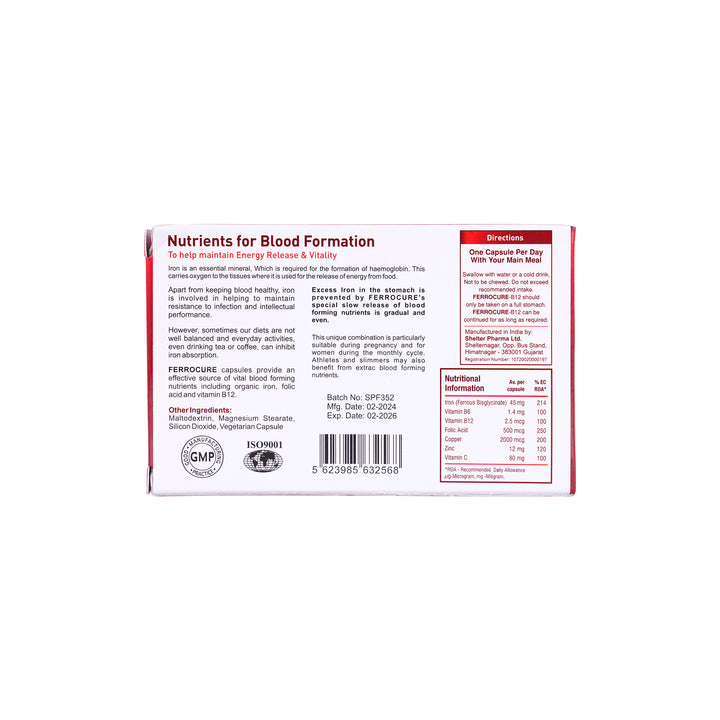 46885-Ferrocure Vitamin &amp; Mineral Complex 30 Capsules +3