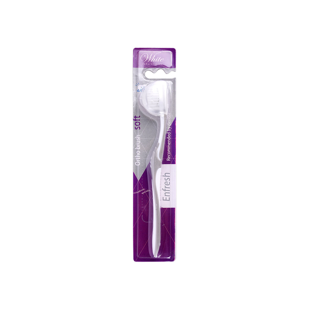 White Enfresh Orthodontic Silver Toothbrush