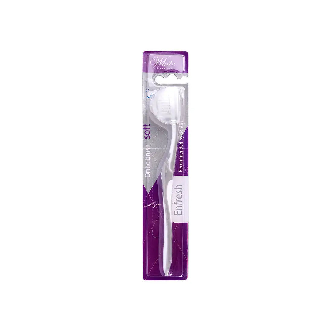 White Enfresh Orthodontic Silver Toothbrush