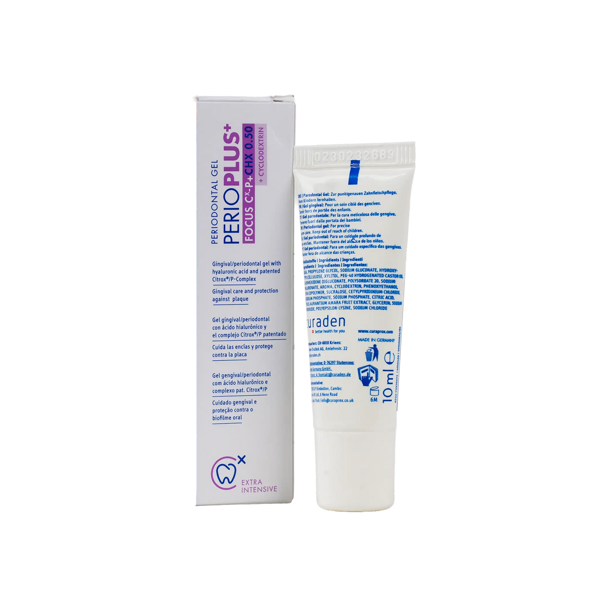 46956-Curaprox Perioplus Focus CHX 0.50 Gel 10ml +1