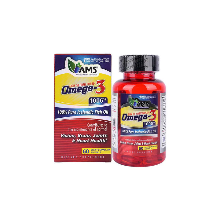 47012-AMS Omega-3 1000Mg 60 Soft Gels +1