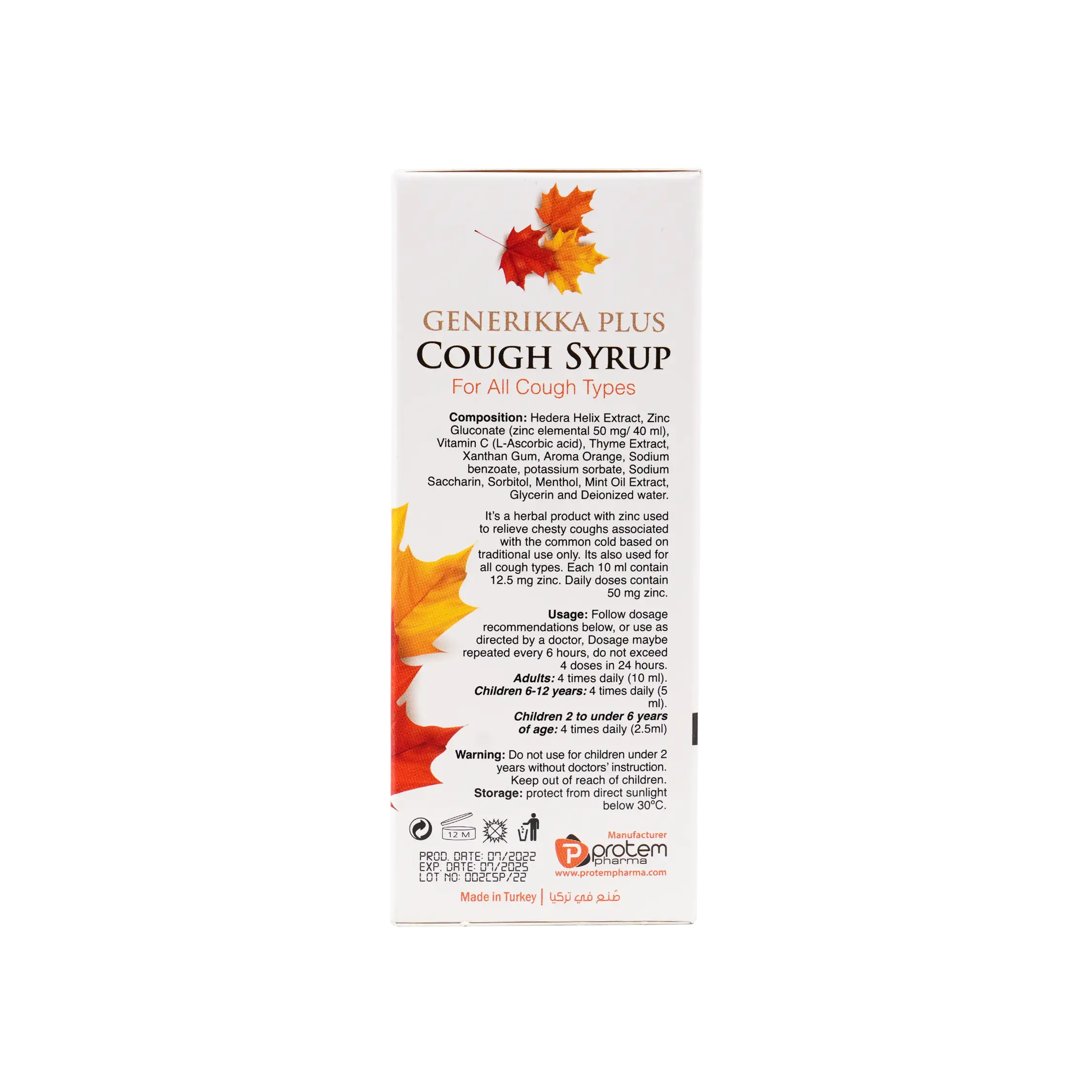 PROTEM PHARMA GENERIKKA PLUS COUGH SYRUP 200ML