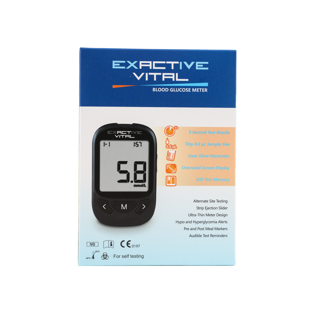 Exactive Vital Glucometer+25 Strips+25 Lancets(mmol/dL)