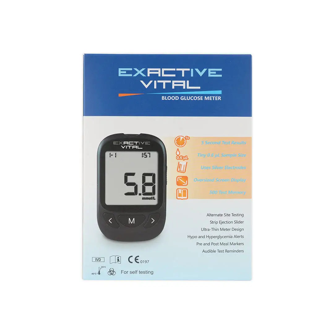 Exactive Vital Glucometer+25 Strips+25 Lancets(mmol/dL)