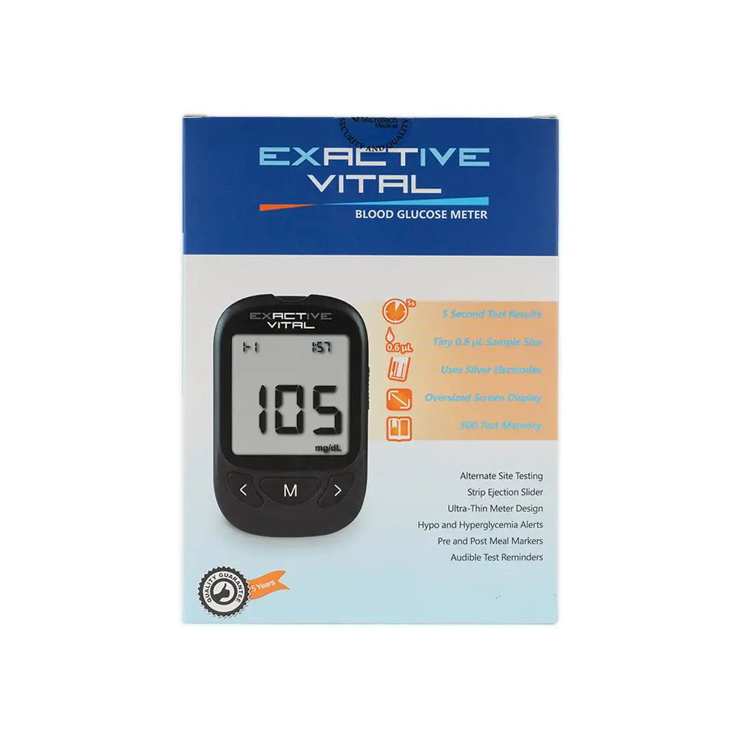 Exactive Vital Glucometer+25 Strips+25 Lancets(mmol/dL)