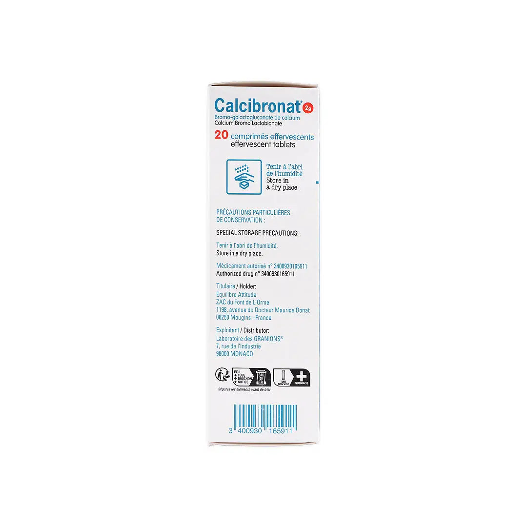 CALCIBRONAT 2G CALCIUM EFFERVESCENT 20 TABLETS
