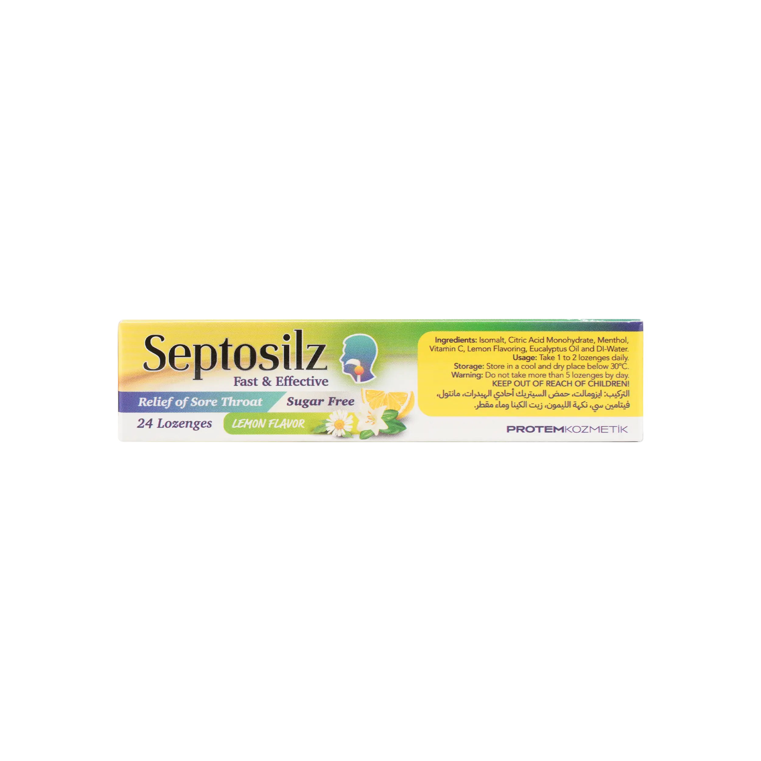 SEPTOSILZ LEMON SUGAR FREE 24LOZ