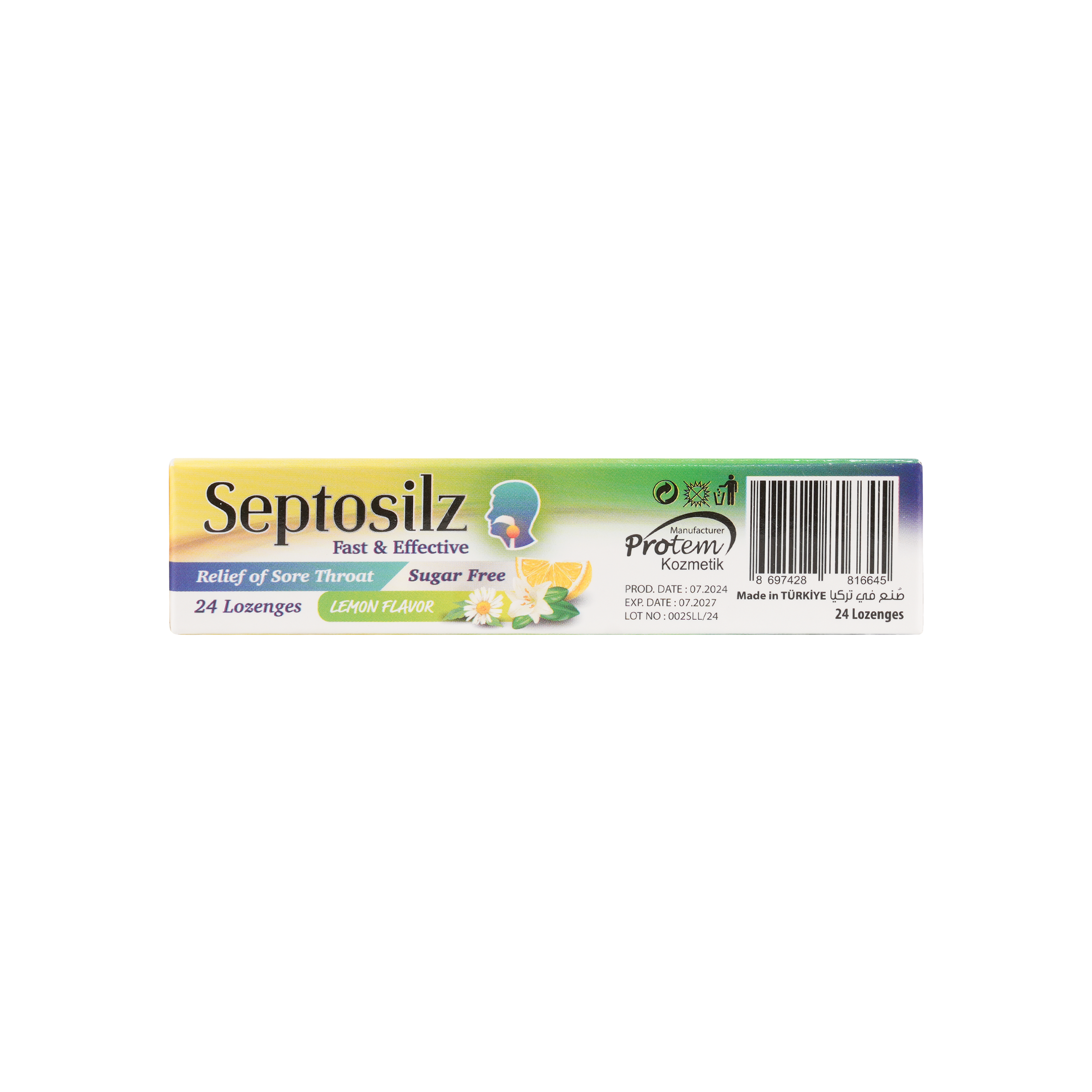 SEPTOSILZ LEMON SUGAR FREE 24LOZ