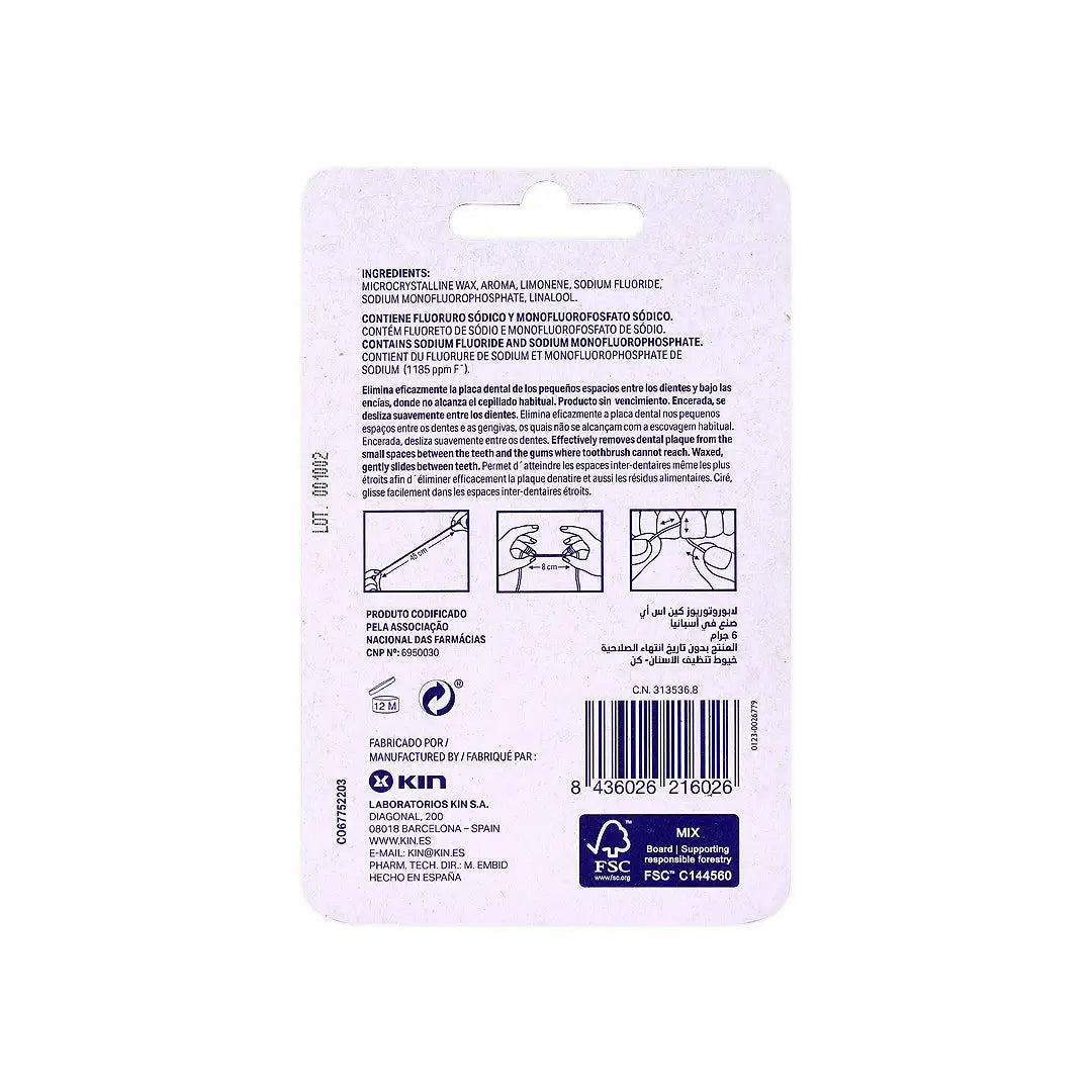 Kin Dental Floss Mint Waxed With Fluoride 50M