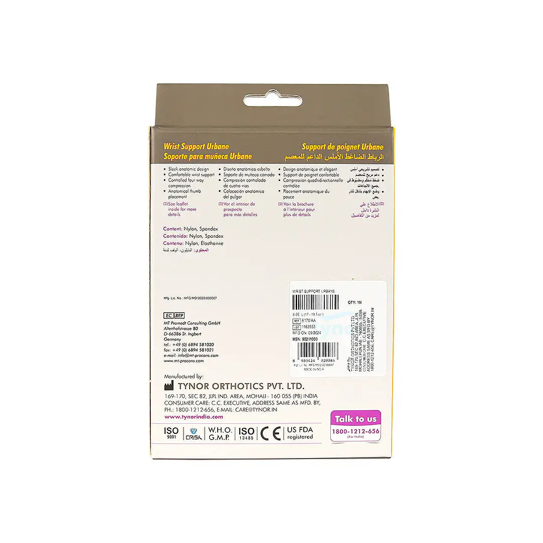 Tynor Wrist Support Urban-E17 L