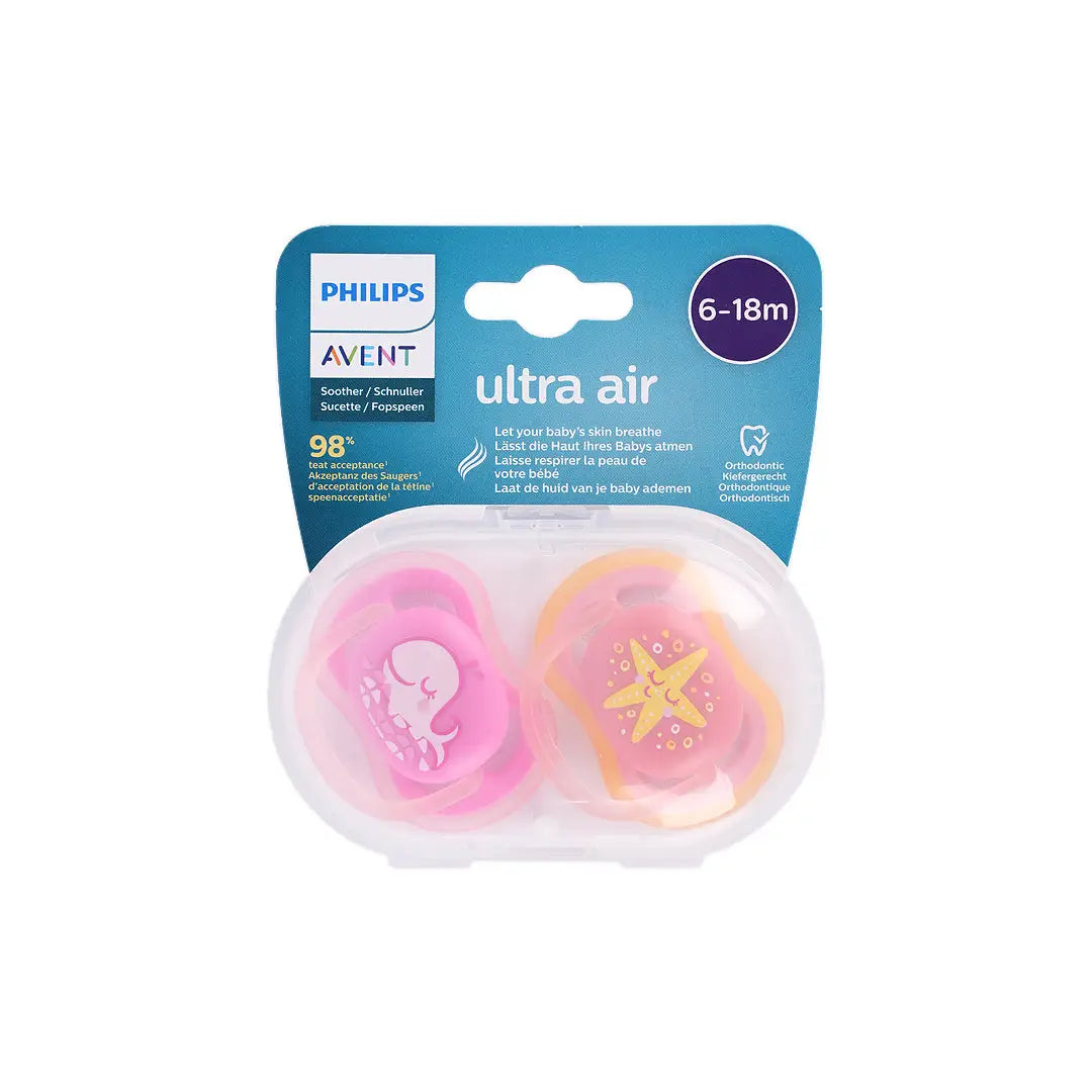 47430-Avent Ultra Air Soother 6-18m mix Deco X2 - SCF085/06