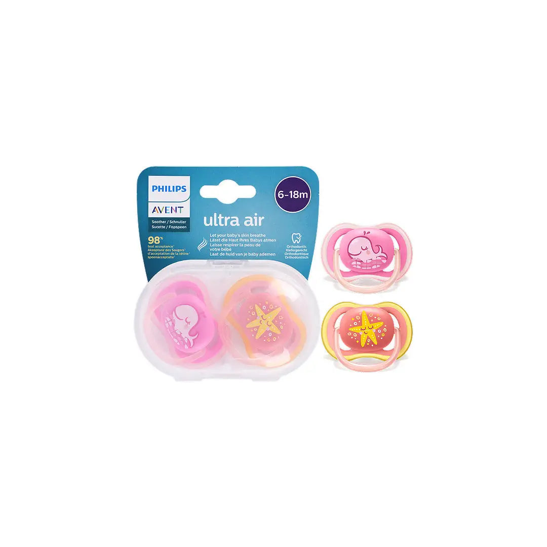 47430-Avent Ultra Air Soother 6-18m mix Deco X2 - SCF085/06 +2