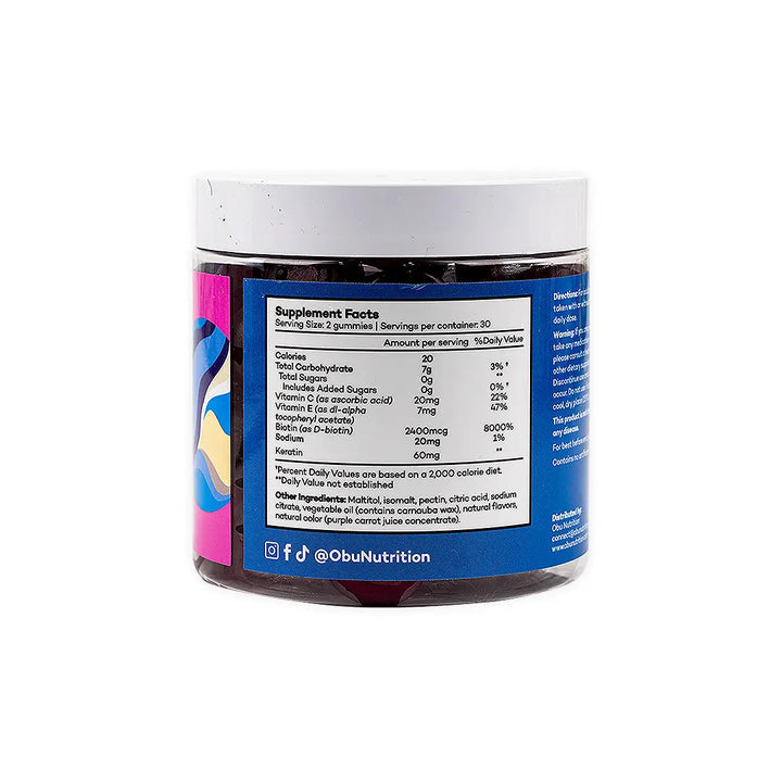 47456-OBU Hair,Skin &amp; Nails Mixed Berry Flavor 60 Gummies +1