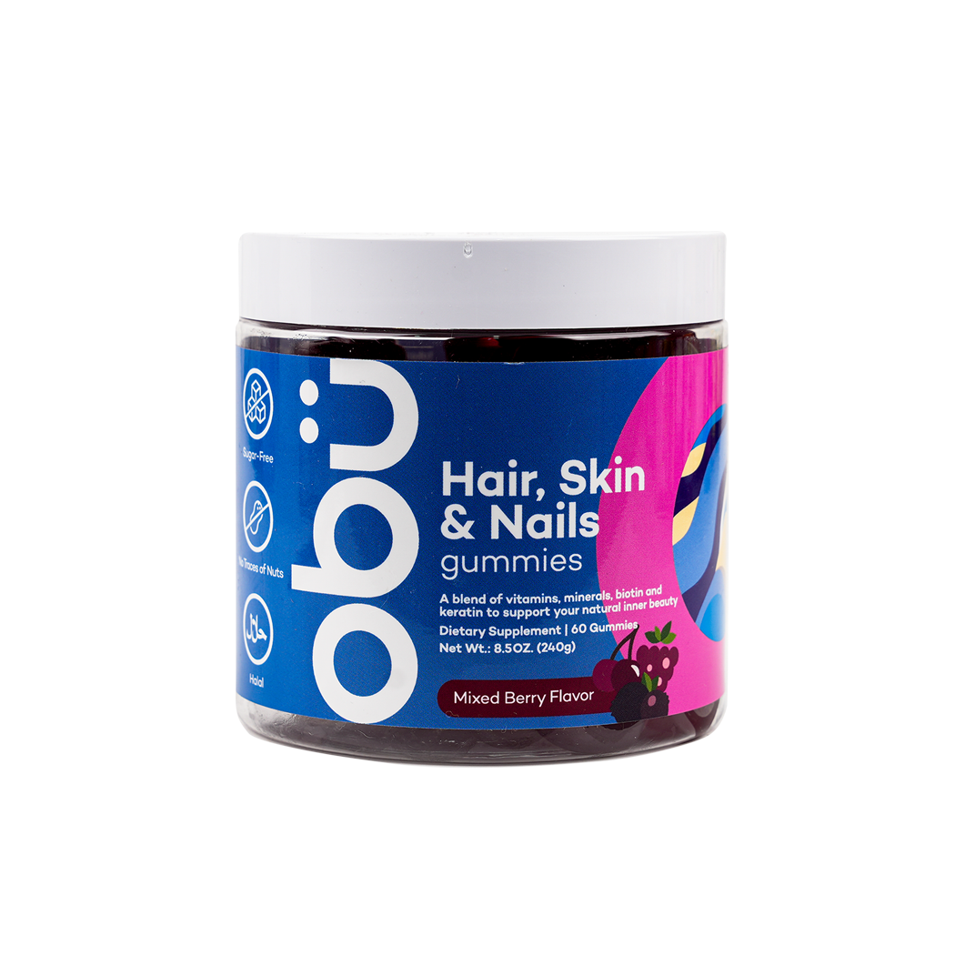 OBU HAIR,SKIN & NAILS MIXED BERRY FLAVOR 60 GUMMIES